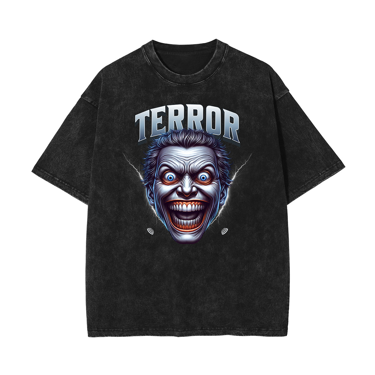 Stone Wash Mask Pattern T Shirt