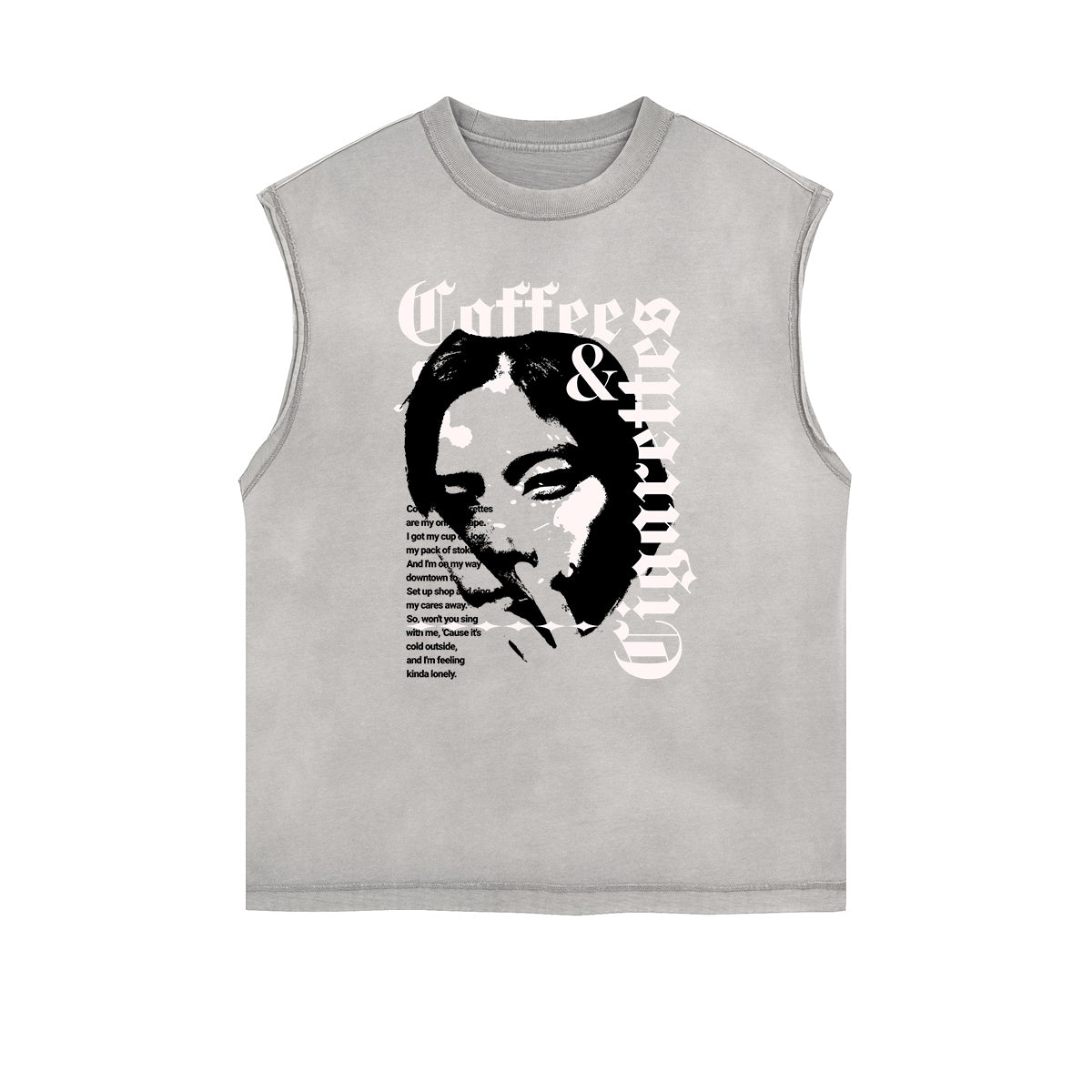 Frayed Edge Mask Graphic Tank Top