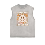 Frayed Edge Mask Graphic Tank Top