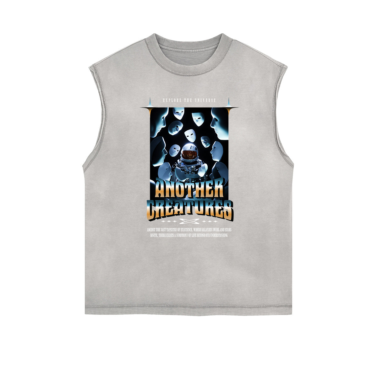 Frayed Edge Mask Graphic Tank Top