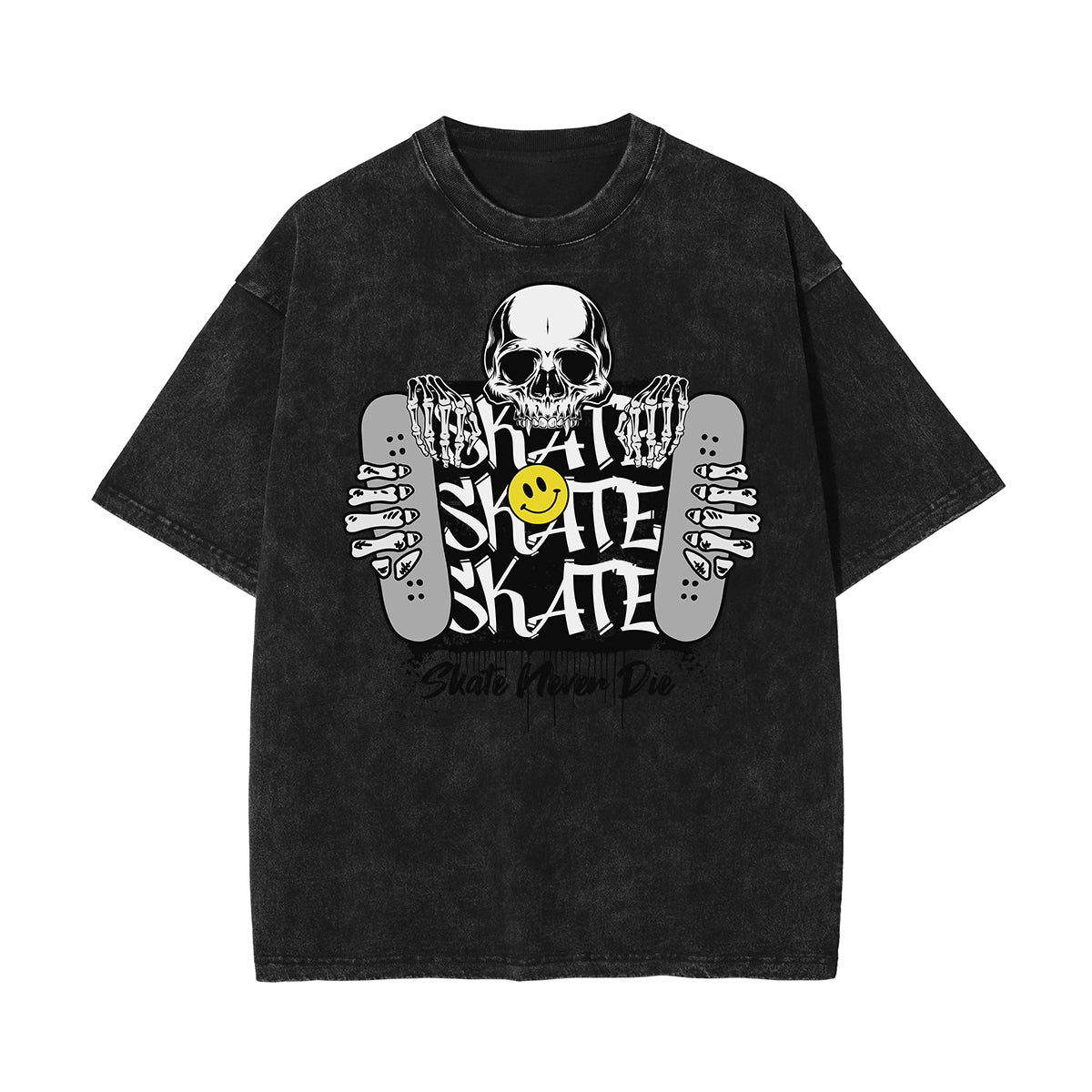 Stone Wash Mask Pattern T Shirt