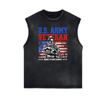 Frayed Edge American Skull Graphic Tank Top