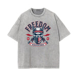 Washed American Skull Graphic Cotton Tee