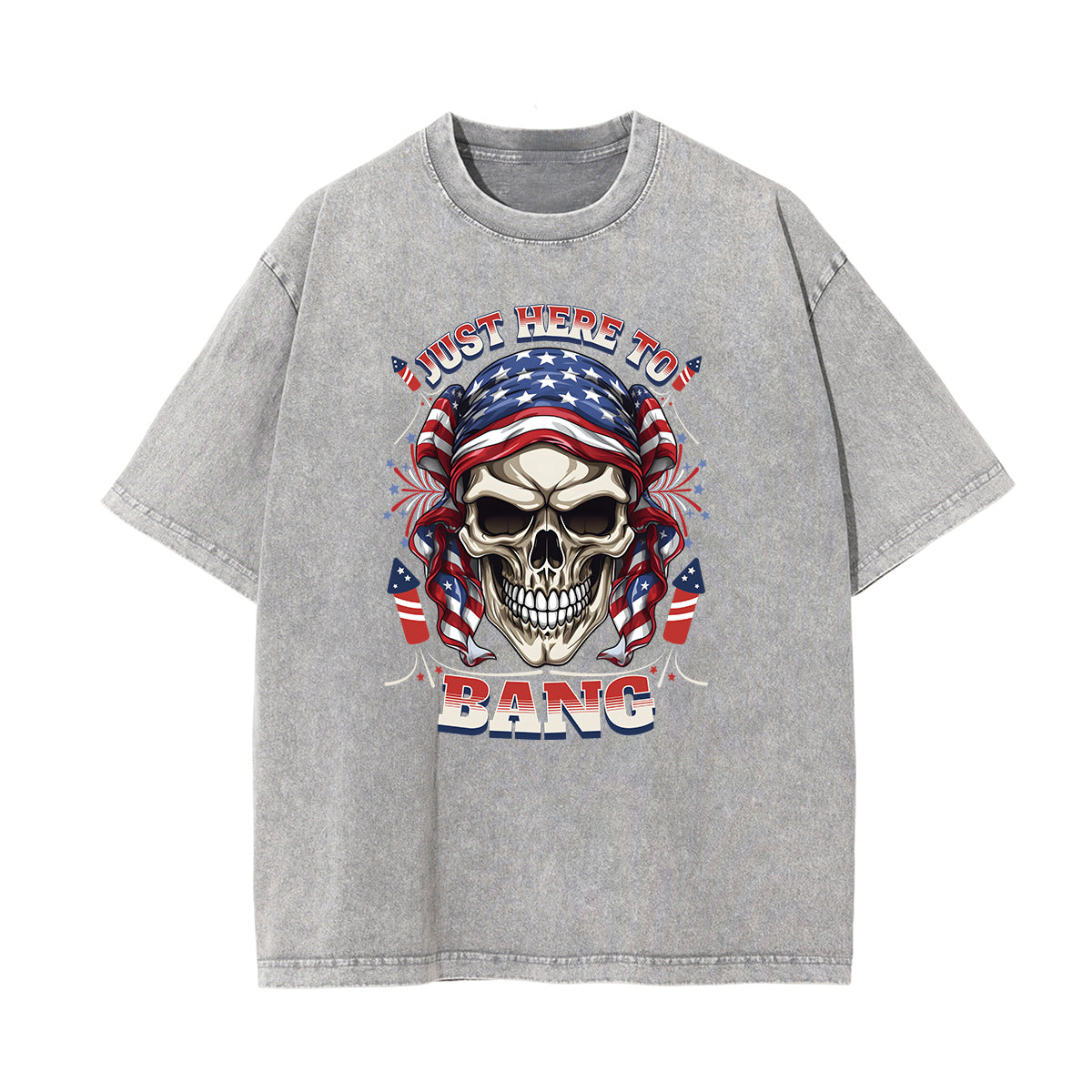Washed American Skull Graphic Cotton Tee
