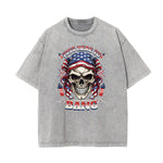 Washed American Skull Graphic Cotton Tee