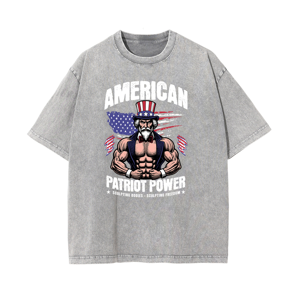 Washed American Skull Graphic Cotton Tee
