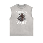 Frayed Edge Wolf Graphic Tank Top