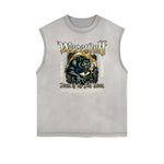 Frayed Edge Wolf Graphic Tank Top