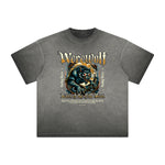 Heavy Fade Wolf Graphic T Shirt