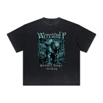 Vintage Frayed Wolf Pattern Tee