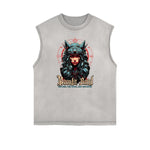 Frayed Edge Wolf Graphic Tank Top