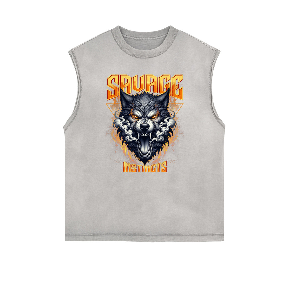 Frayed Edge Wolf Graphic Tank Top