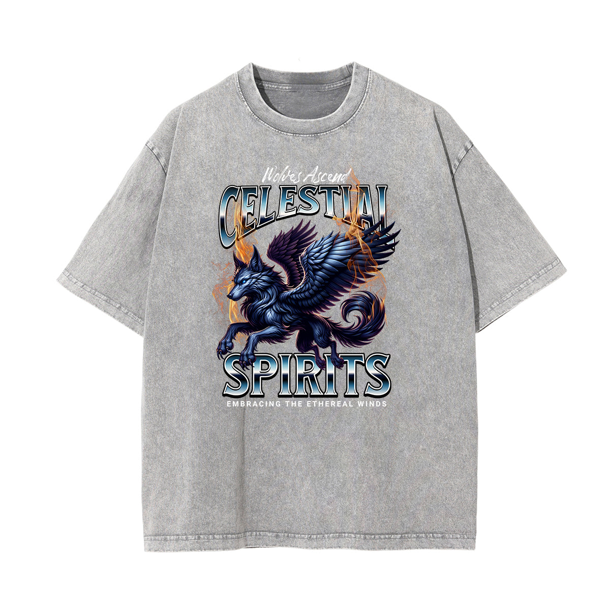 Washed Wolf Graphic Cotton Tee