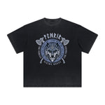 Vintage Frayed Wolf Pattern Tee