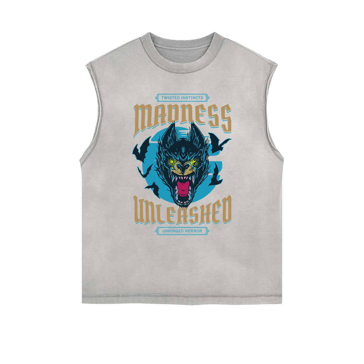 Frayed Edge Wolf Graphic Tank Top