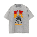 Stone-Washed Sports Graphic Print T-Shirt