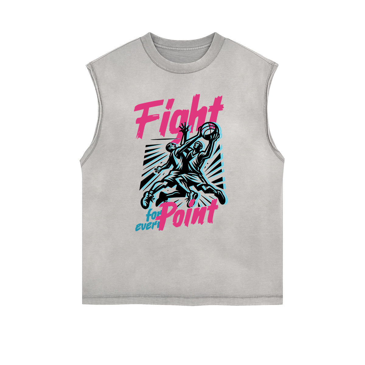 Frayed Edge Sports Graphic Print Tank Top