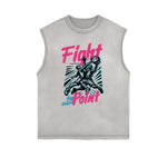Frayed Edge Sports Graphic Print Tank Top