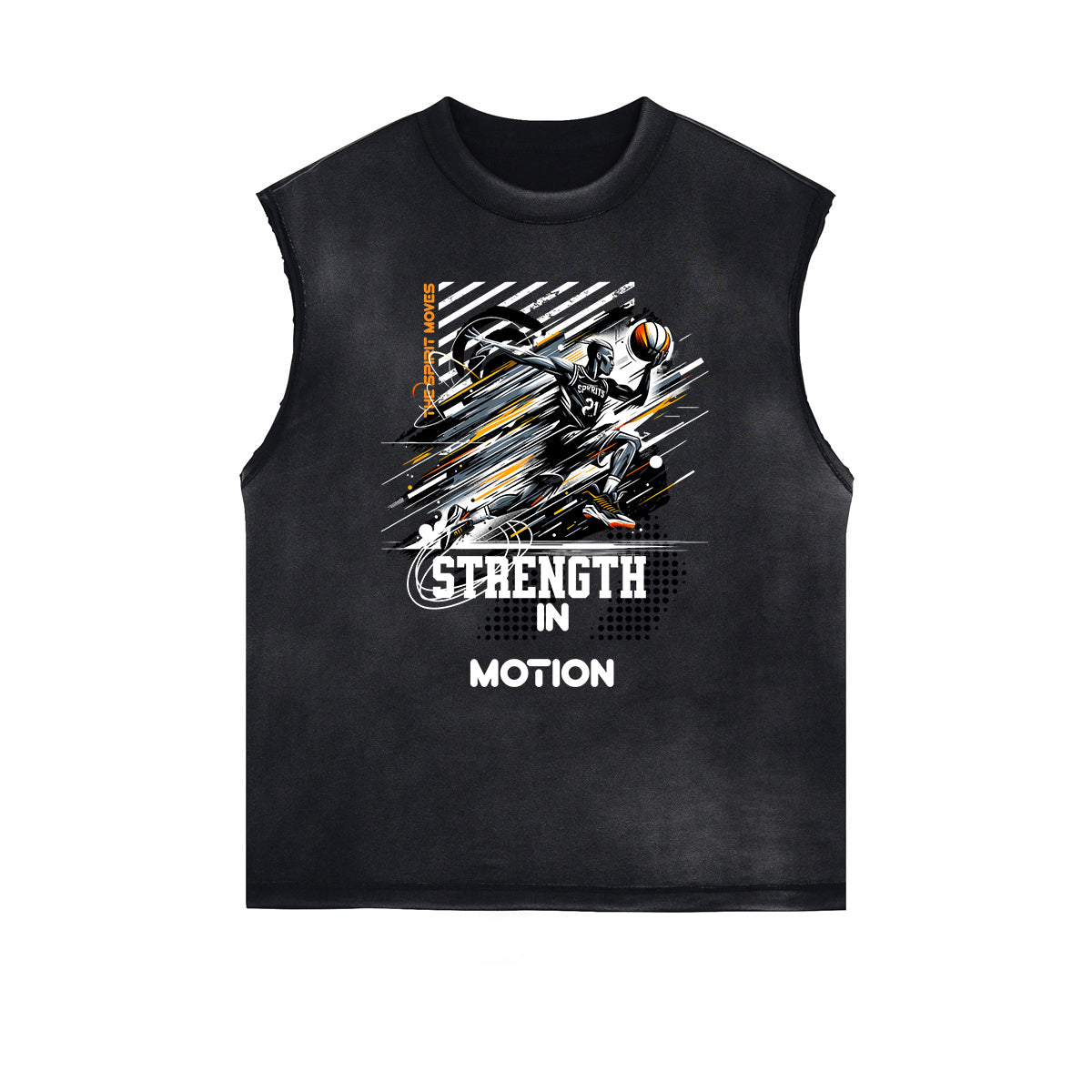 Distressed Sports Graphic Sleeveless Shirt