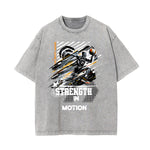 Stone-Washed Sports Graphic Print T-Shirt