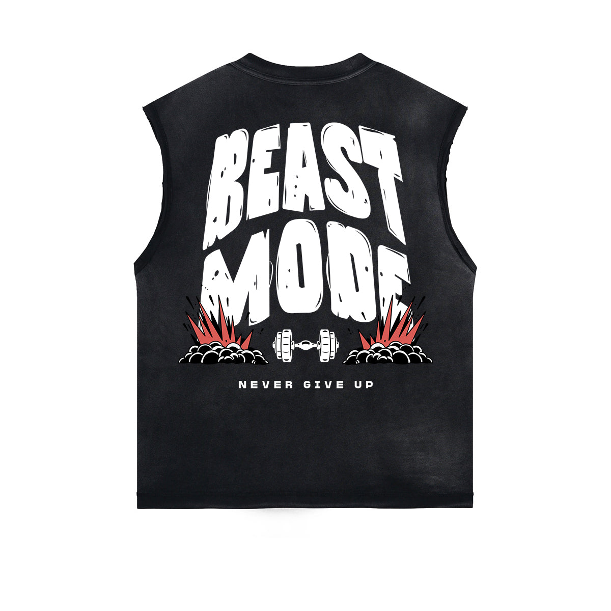 Distressed Sports Graphic Sleeveless Shirt