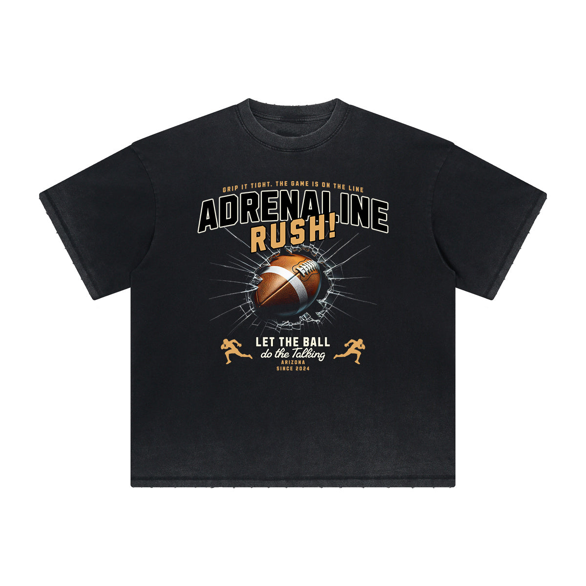 Heavy Fade Basketball Print T-Shirt
