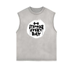 Frayed Edge Sports Graphic Print Tank Top