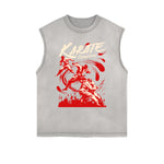 Frayed Edge Sports Graphic Print Tank Top