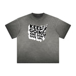Vintage-Style Frayed Typography Tee