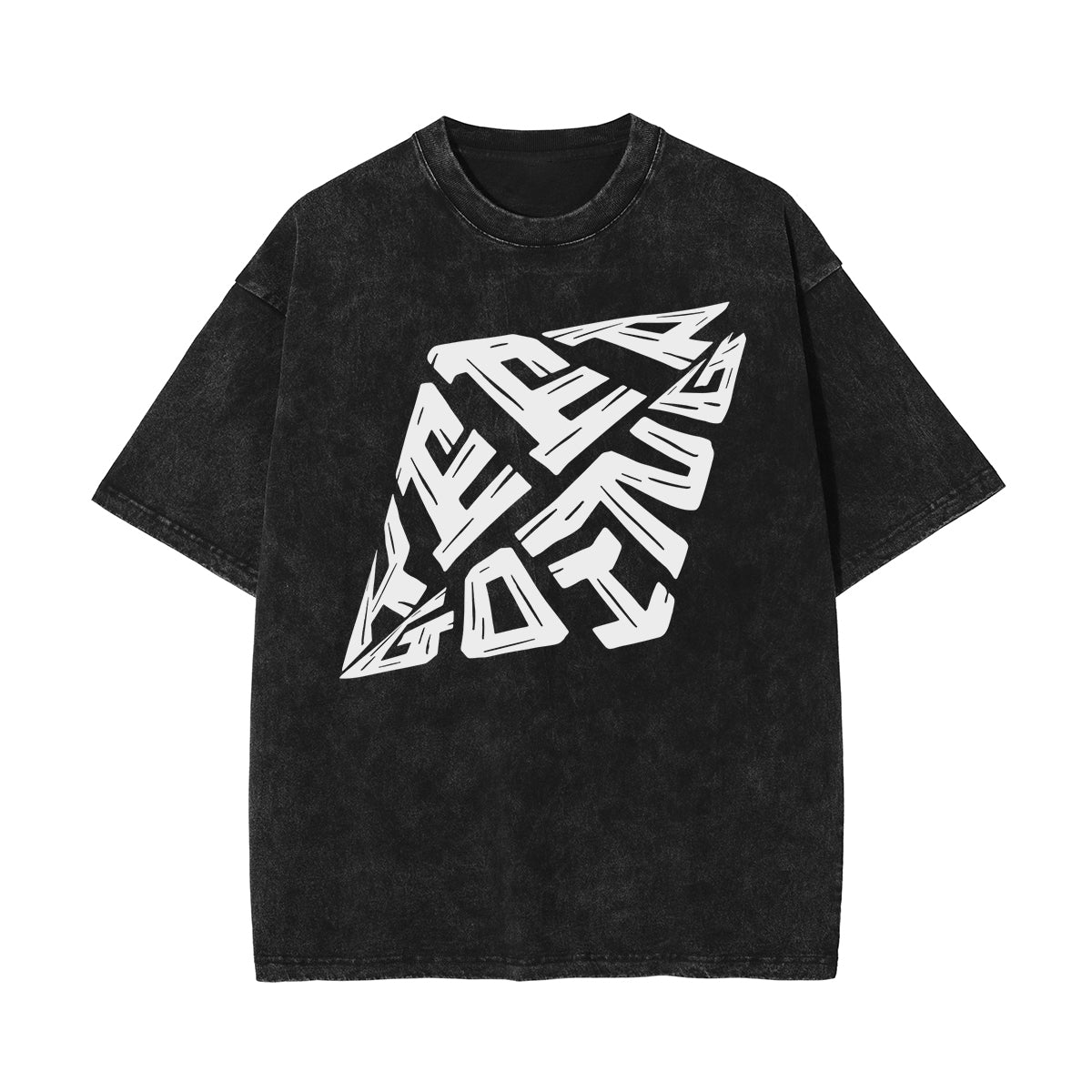 Stone-Washed Bold Typography Crewneck Tee