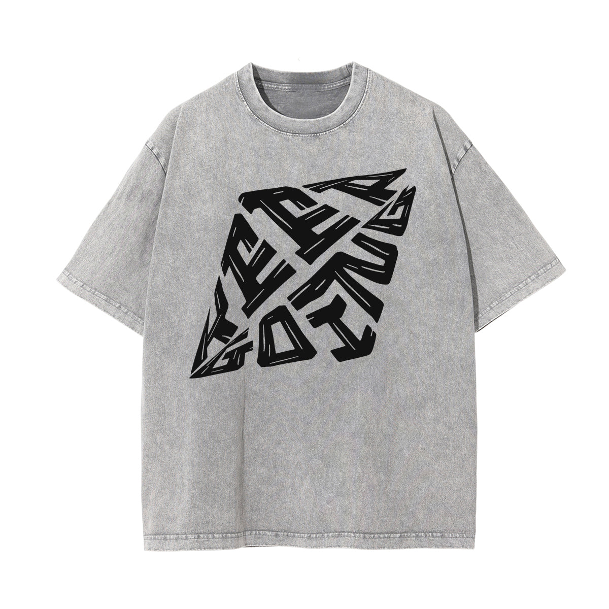 Washed Cotton Graphic Typography T-Shirt