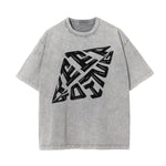 Washed Cotton Graphic Typography T-Shirt