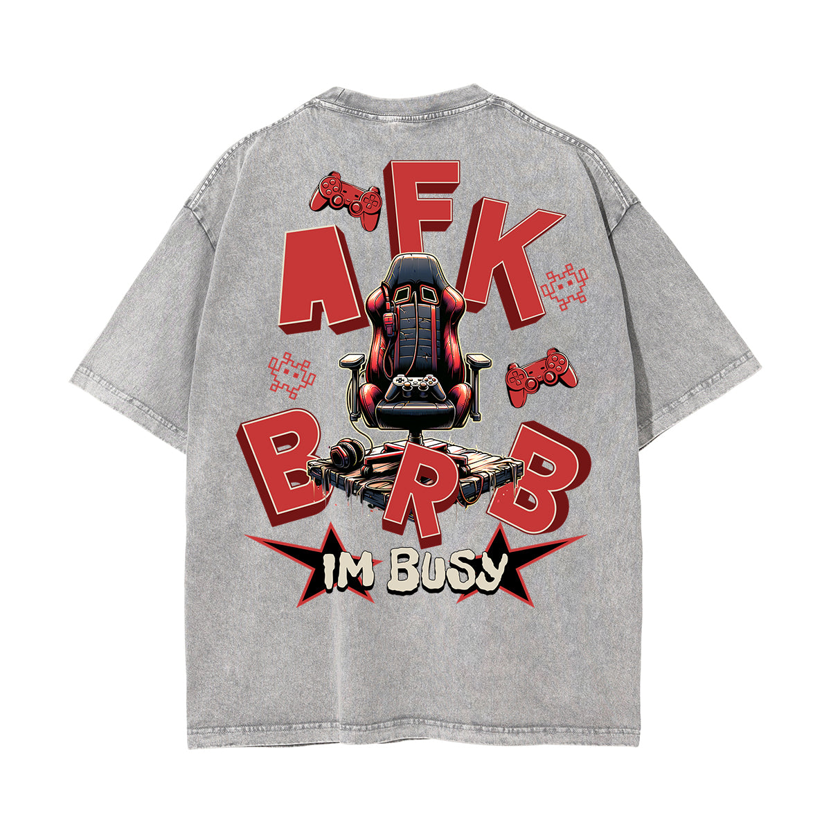 Washed Cotton Graphic Typography T-Shirt