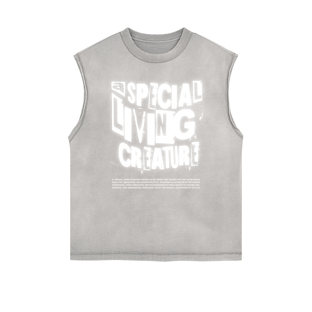 Frayed Edge Bold Typography Tank Top