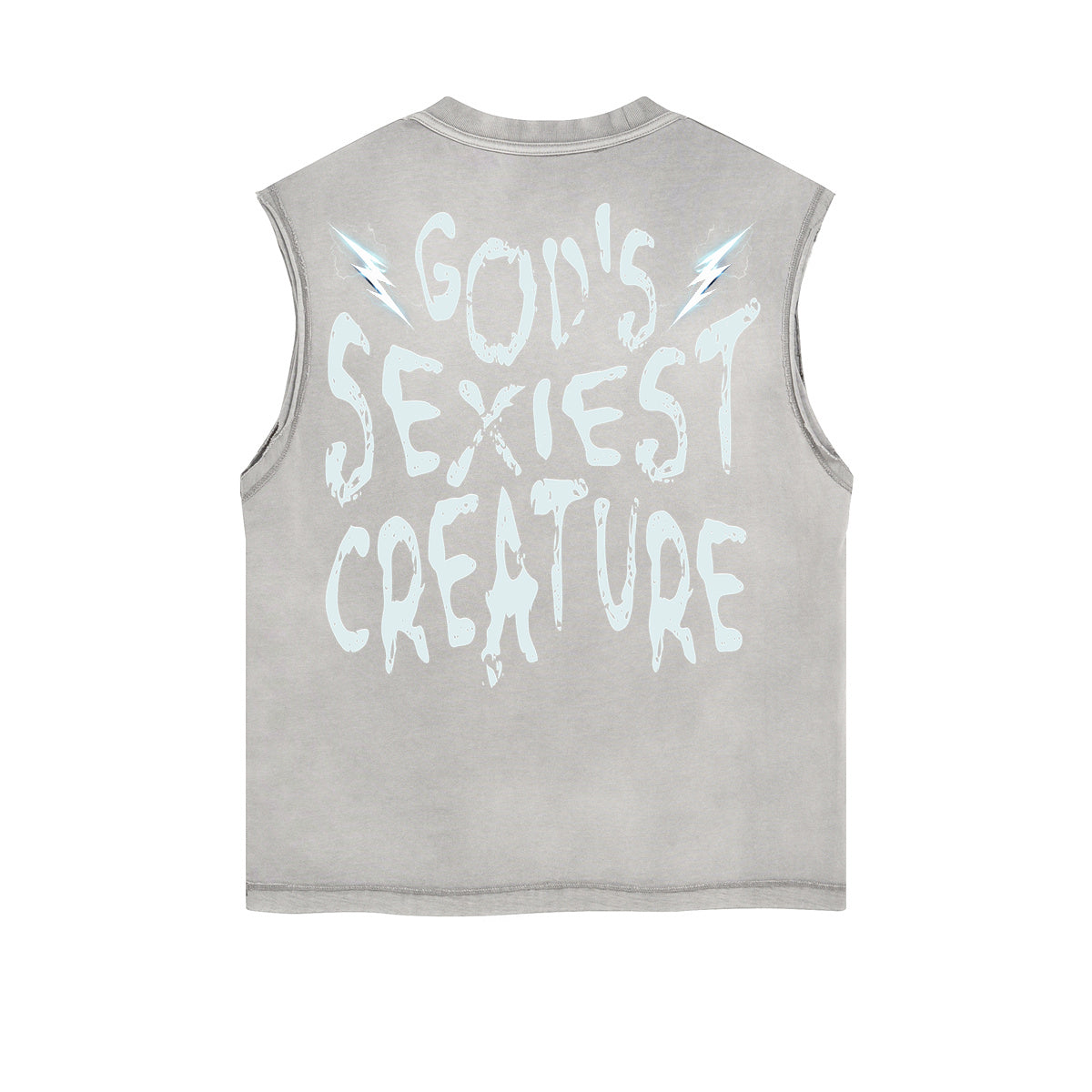 Frayed Edge Bold Typography Tank Top