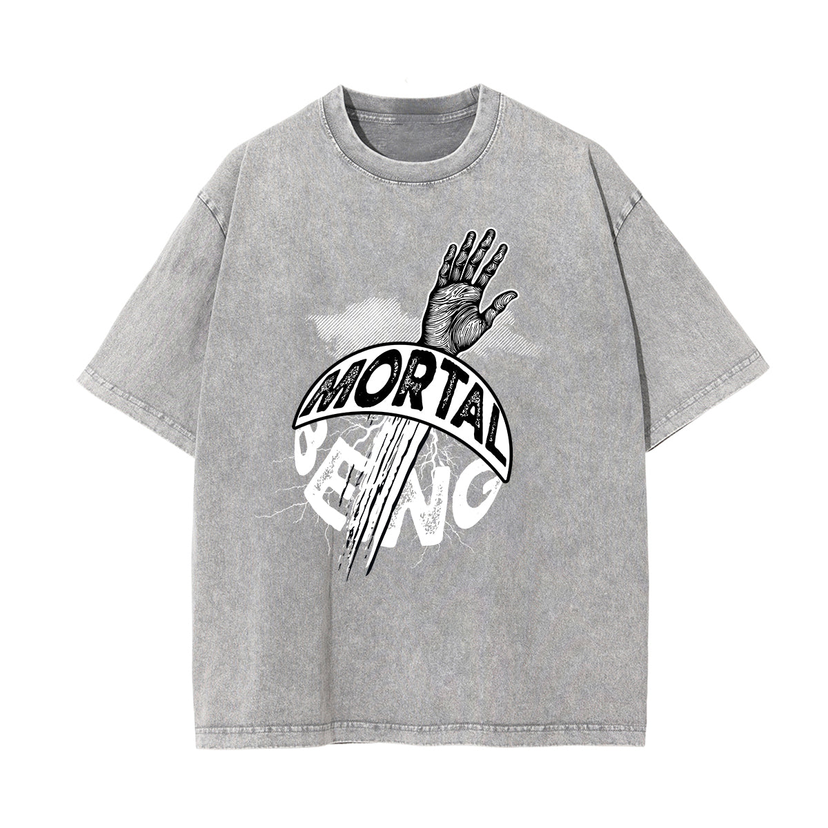 Washed Cotton Graphic Typography T-Shirt