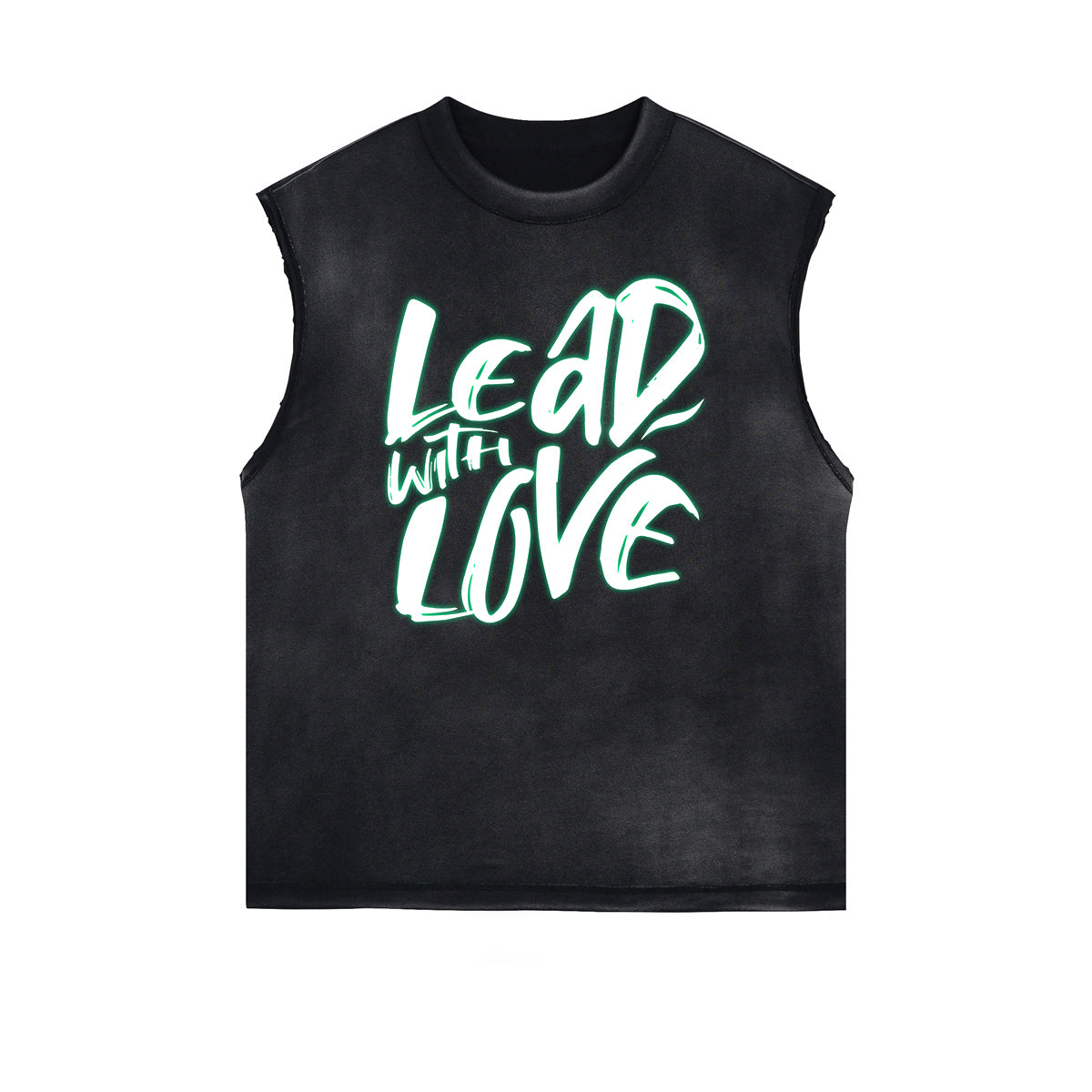 Distressed Bold Typography Sleeveless Tee