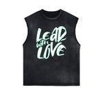 Distressed Bold Typography Sleeveless Tee