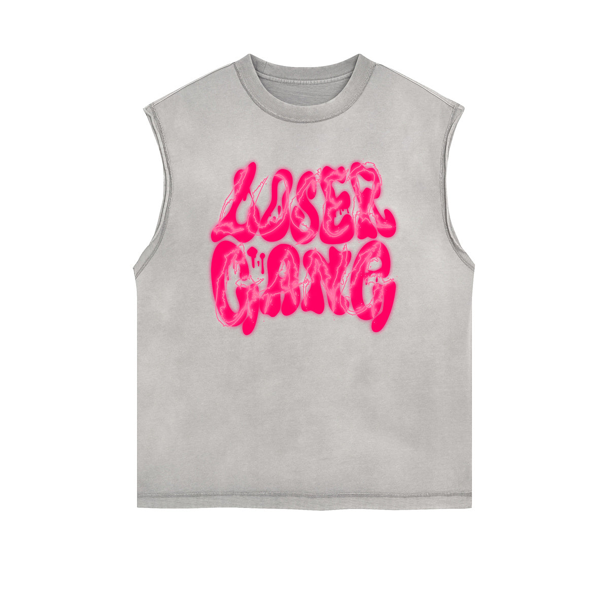 Frayed Edge Bold Typography Tank Top