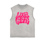 Frayed Edge Bold Typography Tank Top