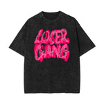 Stone-Washed Bold Typography Crewneck Tee