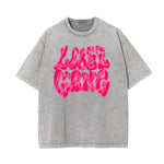 Washed Cotton Graphic Typography T-Shirt
