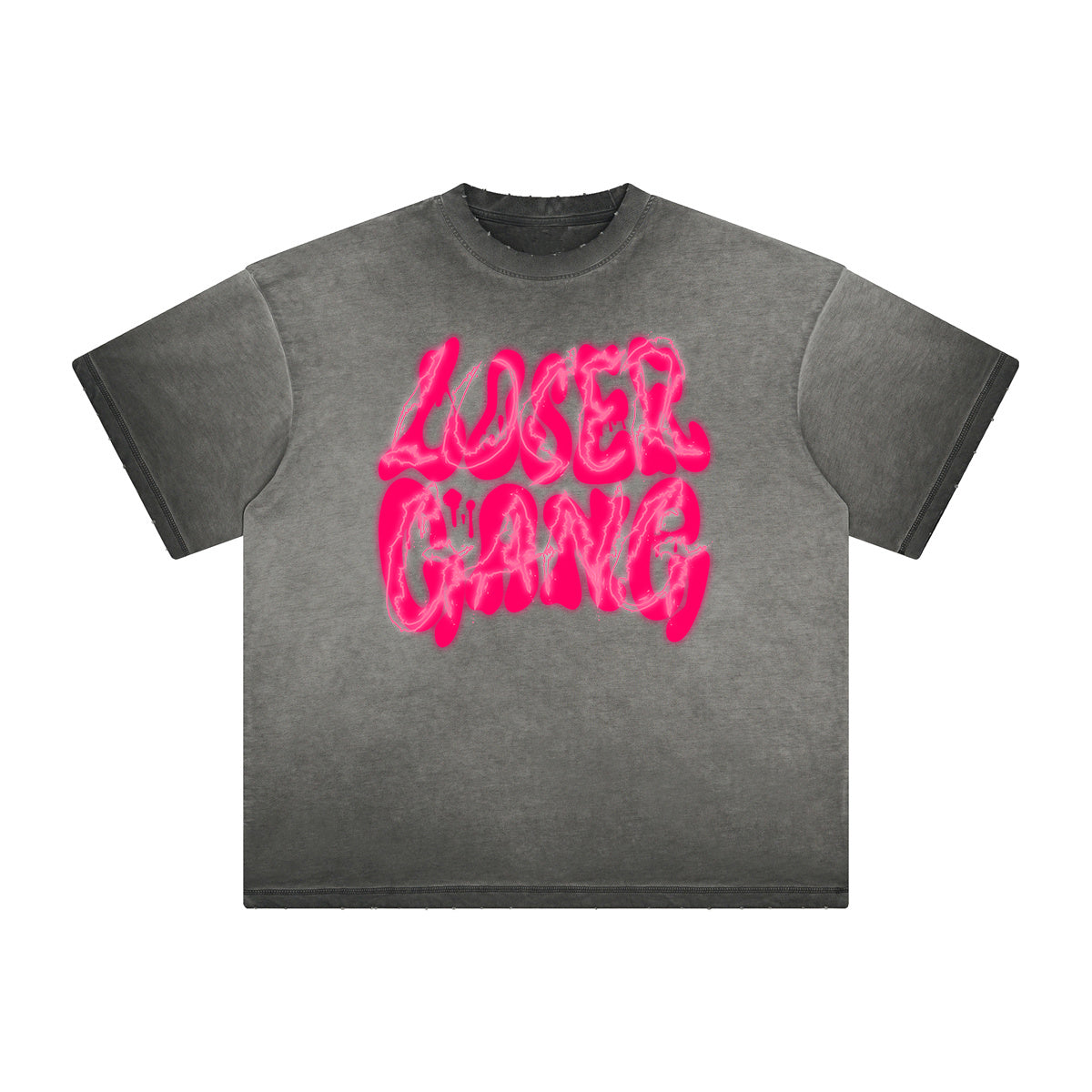 Vintage-Style Frayed Typography Tee
