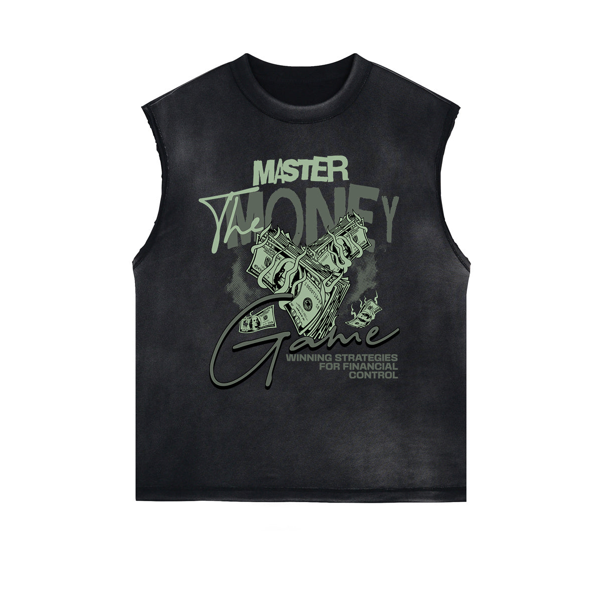 Distressed Bold Typography Sleeveless Tee