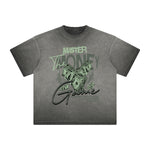 Vintage-Style Frayed Typography Tee