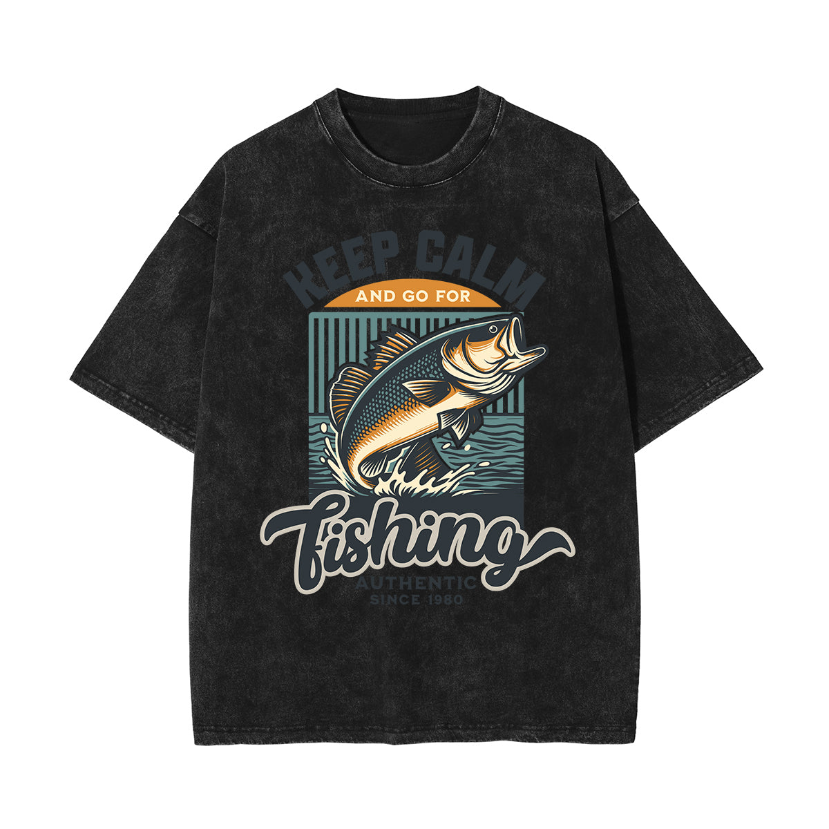 Stone-Washed Bold Typography Crewneck Tee