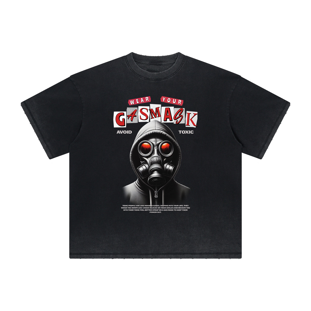 Vintage Frayed Mystery Mask Pattern Tee