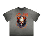 Heavy Faded Mystery Mask Graphic T Shirt
