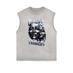 Frayed Edge Mystery Mask Graphic Tank Top