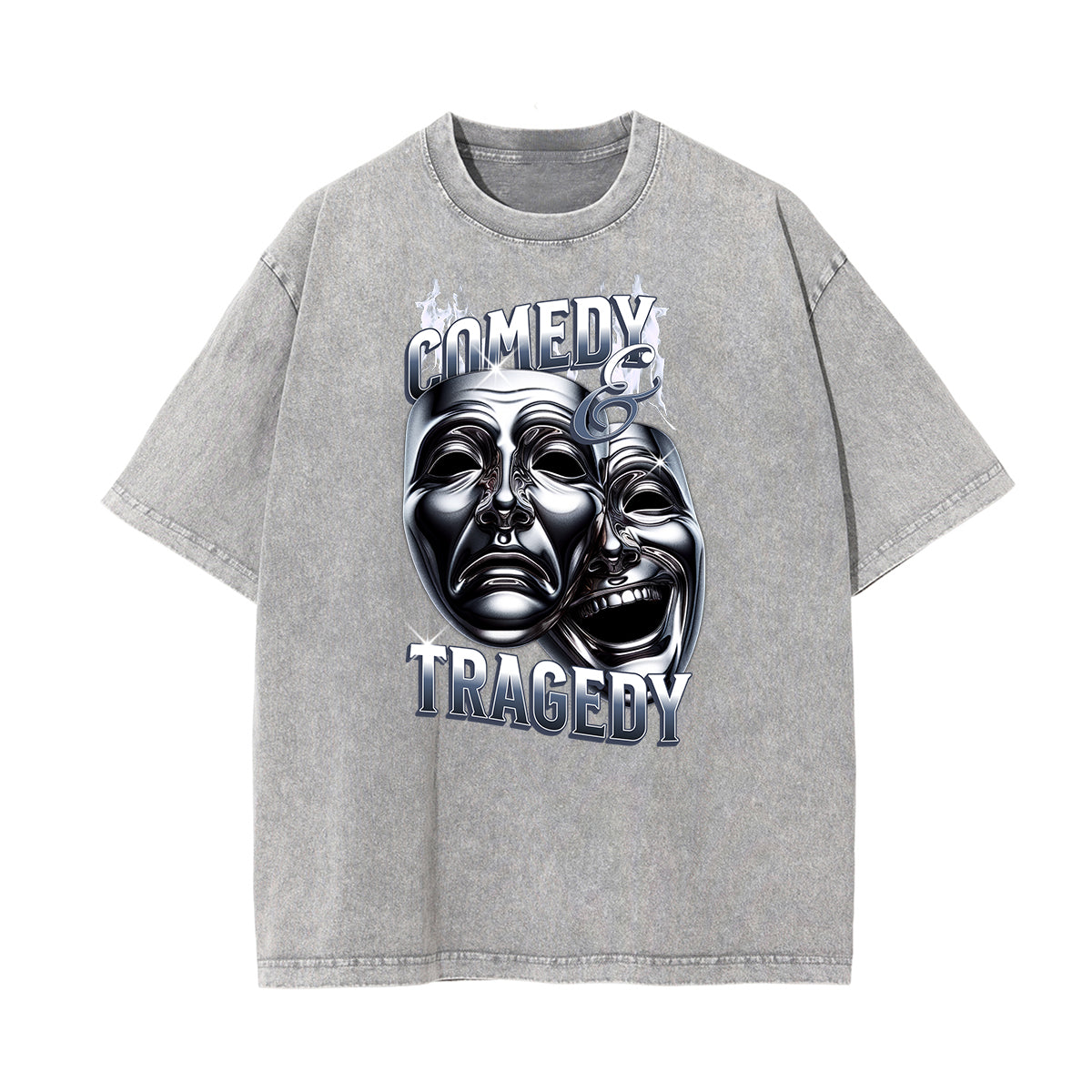 Washed Mystery Mask Graphic Cotton Tee